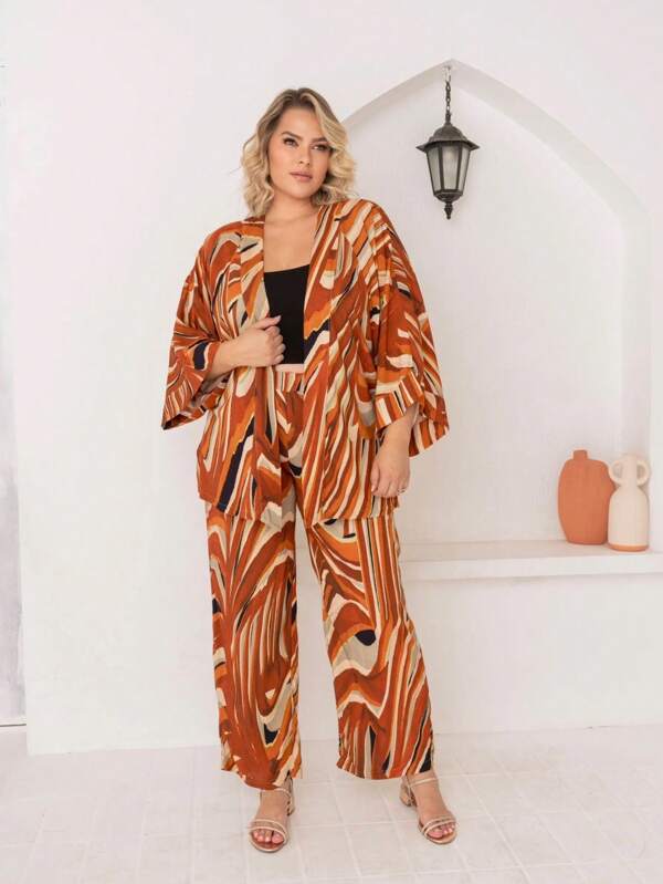 Conjunto Plus Size Kimono Feminino